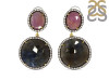 Multi Sapphire/White Topaz Earring-2E SPH-3-46