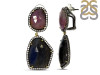 Multi Sapphire/White Topaz Earring-2E SPH-3-48
