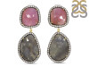 Multi Sapphire/White Topaz Earring-2E SPH-3-83