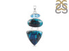 Shattuckite/Blue Topaz Pendant-2SP STK-1-172