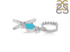 Turquoise & White Topaz Alphabet X Pendant TRQ-RDA-102.