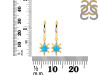 Turquoise & White Topaz Hoop Earring TRQ-RDE-1470.