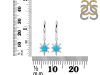 Turquoise & White Topaz Hoop Earring TRQ-RDE-1470.