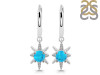 Turquoise & White Topaz Hoop Earring TRQ-RDE-1470.