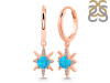 Turquoise & White Topaz Hoop Earring TRQ-RDE-1470.