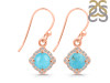 Turquoise & White Topaz Earring TRQ-RDE-692.