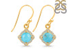 Turquoise & White Topaz Earring TRQ-RDE-692.