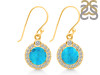 Turquoise & White Topaz Earring TRQ-RDE-693.