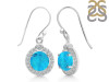 Turquoise & White Topaz Earring TRQ-RDE-693.