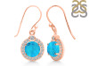 Turquoise & White Topaz Earring TRQ-RDE-693.