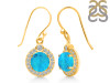 Turquoise & White Topaz Earring TRQ-RDE-693.