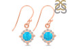 Turquoise & White Topaz Earring TRQ-RDE-695.