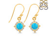 Turquoise & White Topaz Earring TRQ-RDE-695.