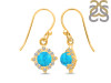 Turquoise & White Topaz Earring TRQ-RDE-695.