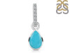 Turquoise & White Topaz Pendant TRQ-RDP-779-CZ-LOOP.