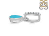 Turquoise & White Topaz Pendant TRQ-RDP-779-CZ-LOOP.
