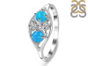 Turquoise & White Topaz Ring TRQ-RDR-1557.