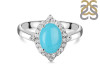 Turquoise & White Topaz Ring TRQ-RDR-1745.