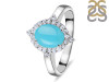 Turquoise & White Topaz Ring TRQ-RDR-1745.