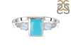 Turquoise & White Topaz Ring TRQ-RDR-1762.