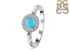 Turquoise & White Topaz Ring TRQ-RDR-1799.