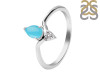 Turquoise & White Topaz Ring TRQ-RDR-2298.