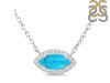 Turquoise & White Topaz Necklace With Adjustable Slider Lock TRQ-RN-61.