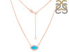 Turquoise & White Topaz Necklace With Adjustable Slider Lock TRQ-RN-61.