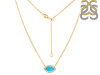 Turquoise & White Topaz Necklace With Adjustable Slider Lock TRQ-RN-61.