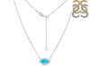 Turquoise & White Topaz Necklace With Adjustable Slider Lock TRQ-RN-61.