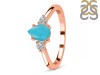 Turquoise & White Topaz Ring TRQ-RR-335.