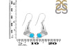 Turquoise & White Topaz Whale Tail Earring TRQ-RUE-10.