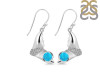 Turquoise & White Topaz Whale Tail Earring TRQ-RUE-10.