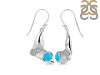 Turquoise & White Topaz Whale Tail Earring TRQ-RUE-10.