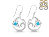 Turquoise & White Topaz Dolphin & Waves Earring TRQ-RUE-20.