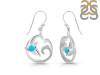 Turquoise & White Topaz Dolphin & Waves Earring TRQ-RUE-20.