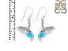 Turquoise & White Topaz Whale Tail Earring TRQ-RUE-30.