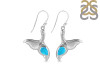 Turquoise & White Topaz Whale Tail Earring TRQ-RUE-30.