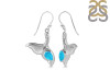Turquoise & White Topaz Whale Tail Earring TRQ-RUE-30.