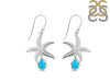 Turquoise & White Topaz Star Fish Earring TRQ-RUE-31.