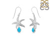 Turquoise & White Topaz Star Fish Earring TRQ-RUE-31.