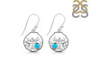 Turquoise & White Topaz Fish Earring TRQ-RUE-62.