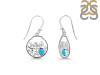 Turquoise & White Topaz Fish Earring TRQ-RUE-62.
