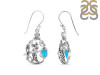 Turquoise & White Topaz Mermaid & Turtle Earring TRQ-RUE-67.
