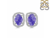 Tanzanite Raw Crystal & White Topaz Stud Earring TZN-RDE-1255.