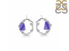 Tanzanite Raw Crystal & White Topaz Stud Earring TZN-RDE-1461.