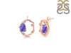 Tanzanite Raw Crystal & White Topaz Stud Earring TZN-RDE-1461.