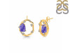 Tanzanite Raw Crystal & White Topaz Stud Earring TZN-RDE-1461.