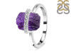 Amethyst Raw Crystal & White Topaz Ring AMT-RR-381.