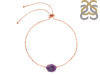Amethyst Raw Crystal Bracelet With Adjustable Camera Lock AMT-RB-200-CAMERA-LOCK.
